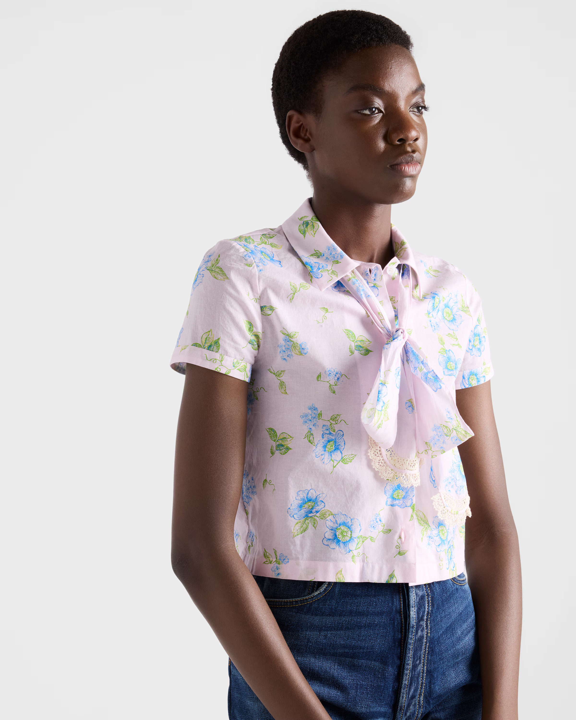 Floral print batiste shirt — zdjęcie w galerii